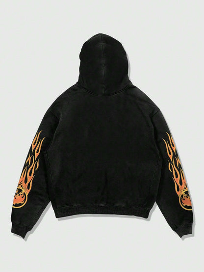 Men's Acid Wash Helmet Logo Hoodie