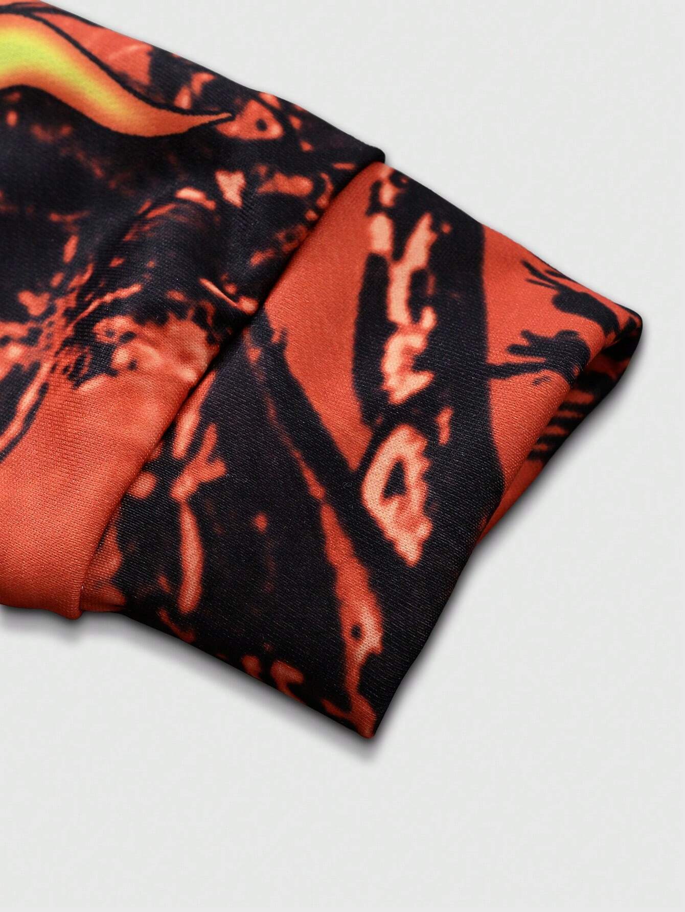 Men Tree Branch Camo Print Drawstring Hoodie