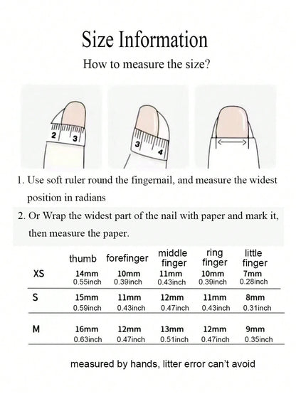 10pcs Handmade 3D Flower & Bow Short Oval Press-On Nails