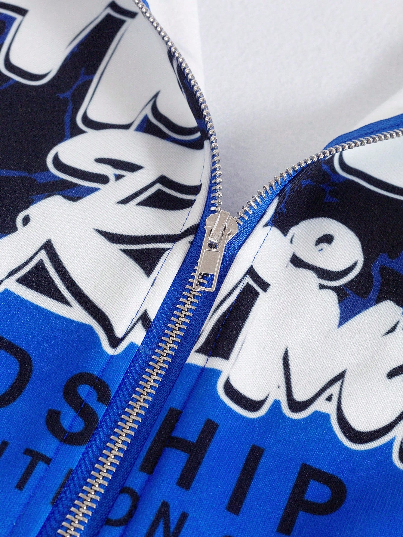 Tie-Dye Slogan Print Quarter-Zip Pocket Hoodie