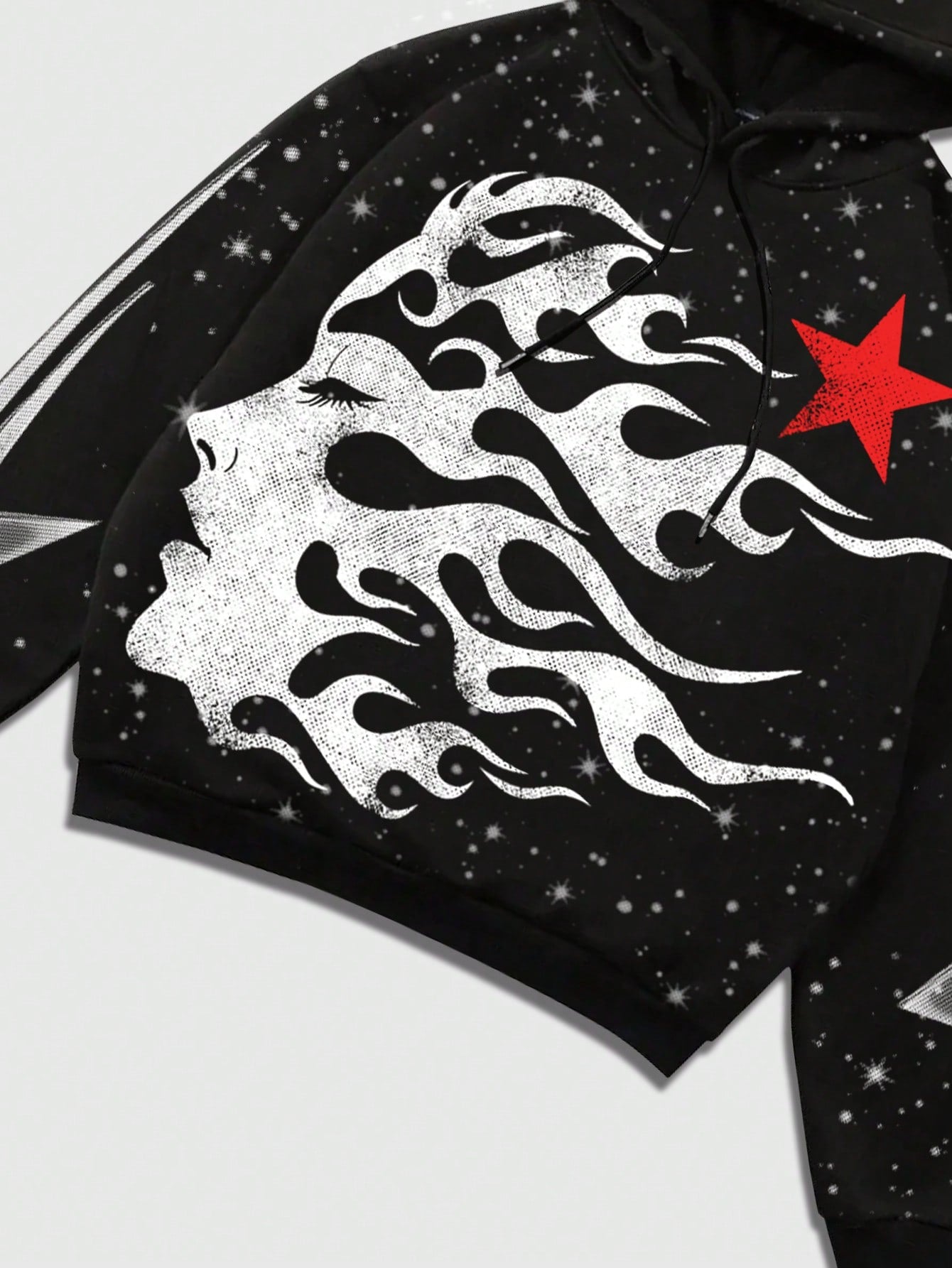 HELLSTAR Casual Figure Print Drawstring Hoodie