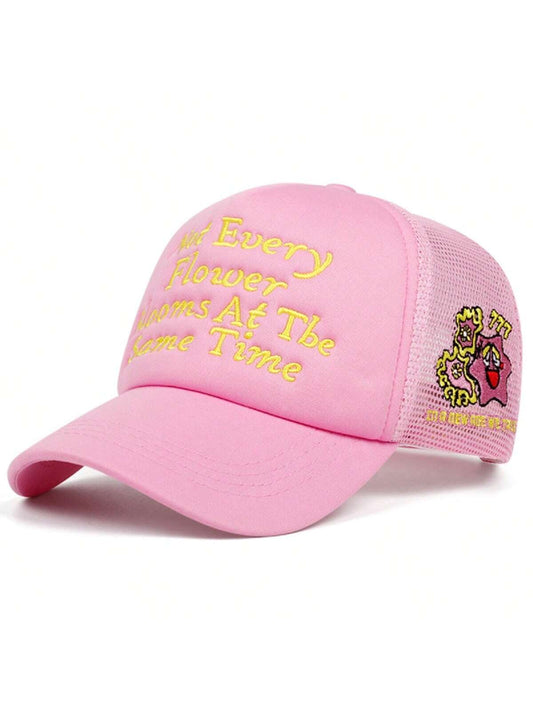 Pink Truck Embroidery Hip Hop Adjustable Mesh Snapback