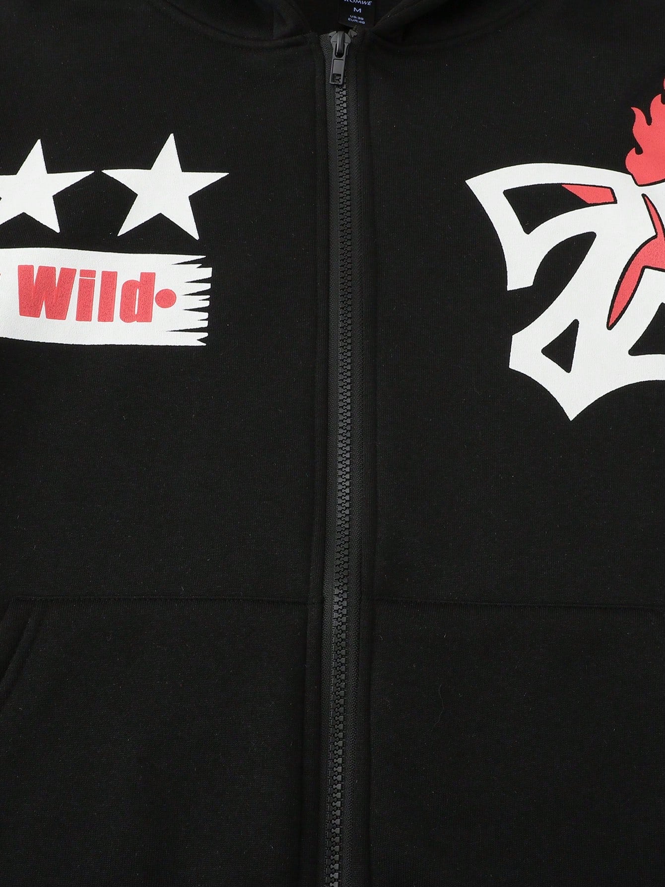 Men Skull Flame Print Cropped Zip Up Hoodie
