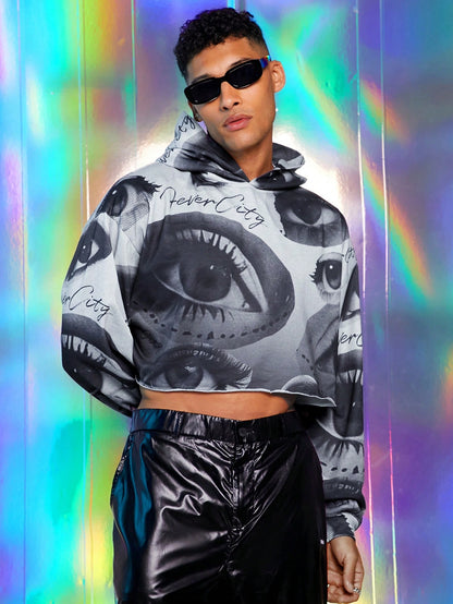 Men Digital Print Hooded Sweatshirt