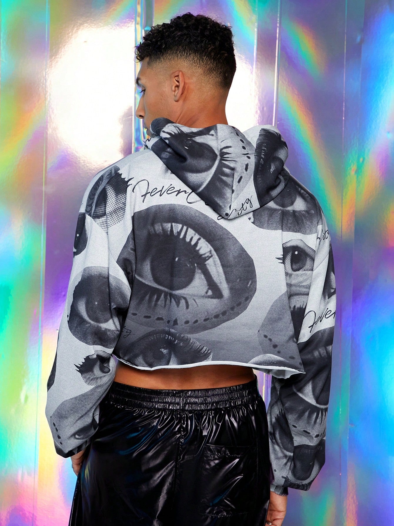 Men Digital Print Hooded Sweatshirt