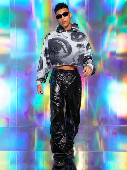 Men Digital Print Hooded Sweatshirt