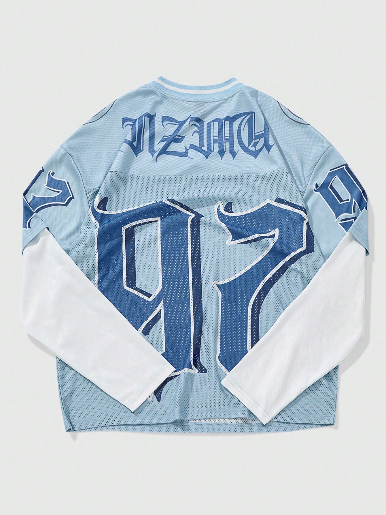 Multicolor Deep V-Neck Knitted Mesh 97 Numeric Jersey