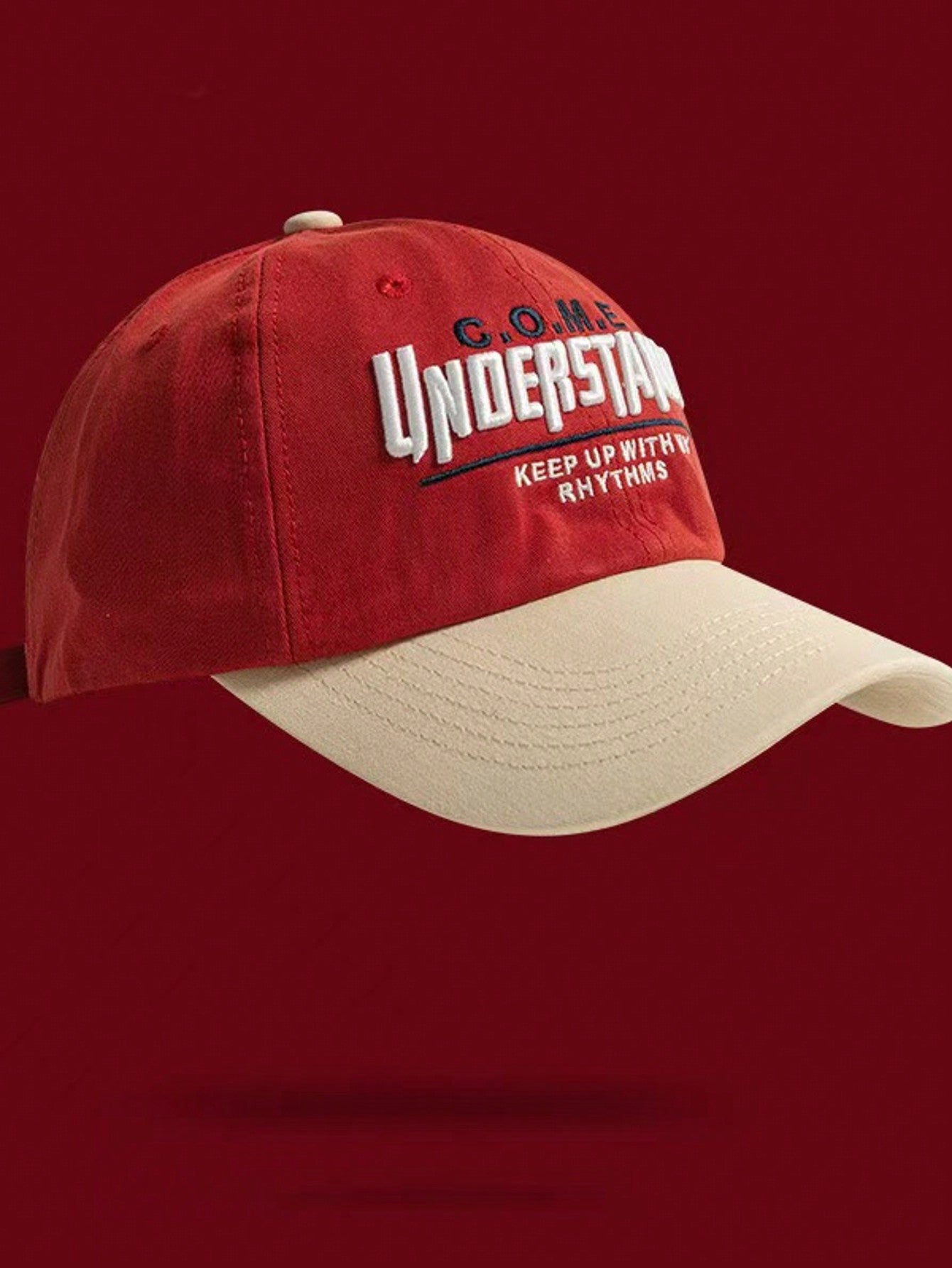 Oversized Contrast Color 3D Embroidery Baseball Cap