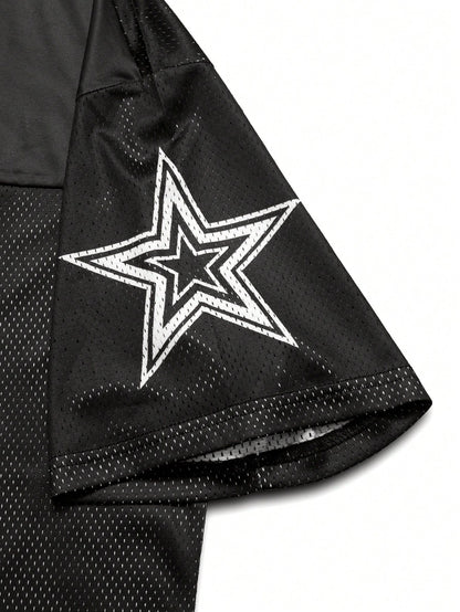 Men's Athleisure Digital Print V-Neck T-Shirt