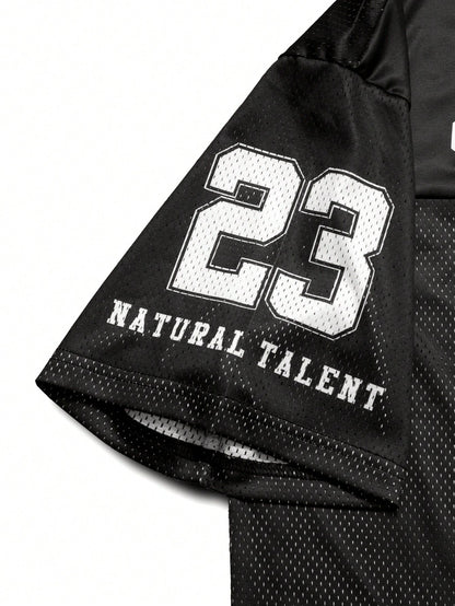 Men's Athleisure Digital Print V-Neck T-Shirt