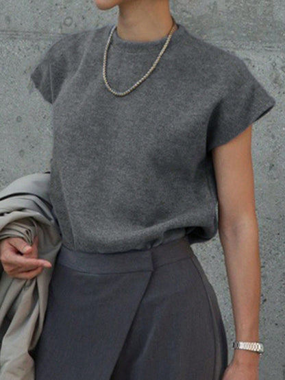 Women's Simple Round Neck Loose Fit T-Shirt