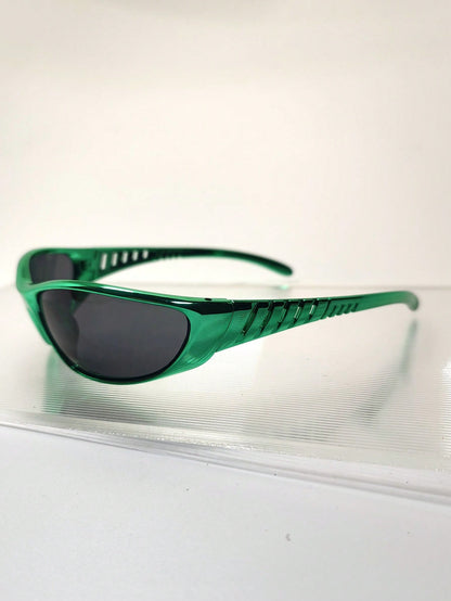 Cyberpunk Hollow Geometric Goggles, Silver Sci-Fi