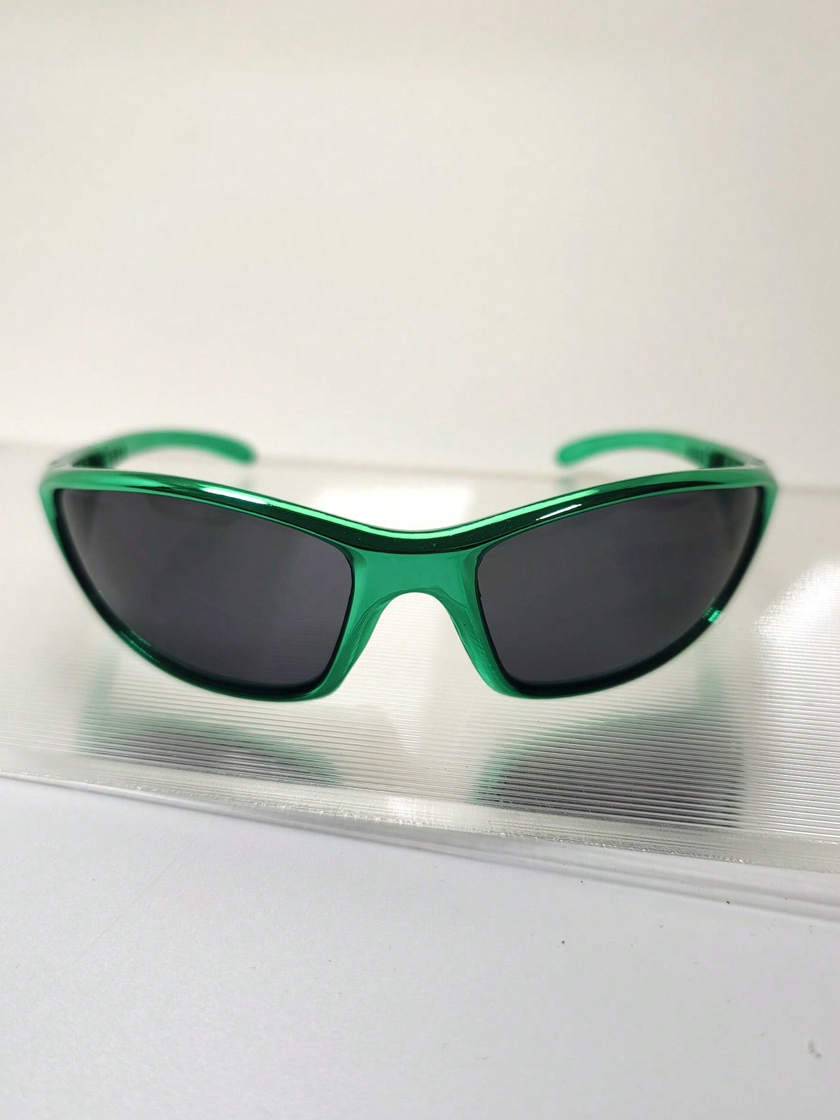 Cyberpunk Hollow Geometric Goggles, Silver Sci-Fi