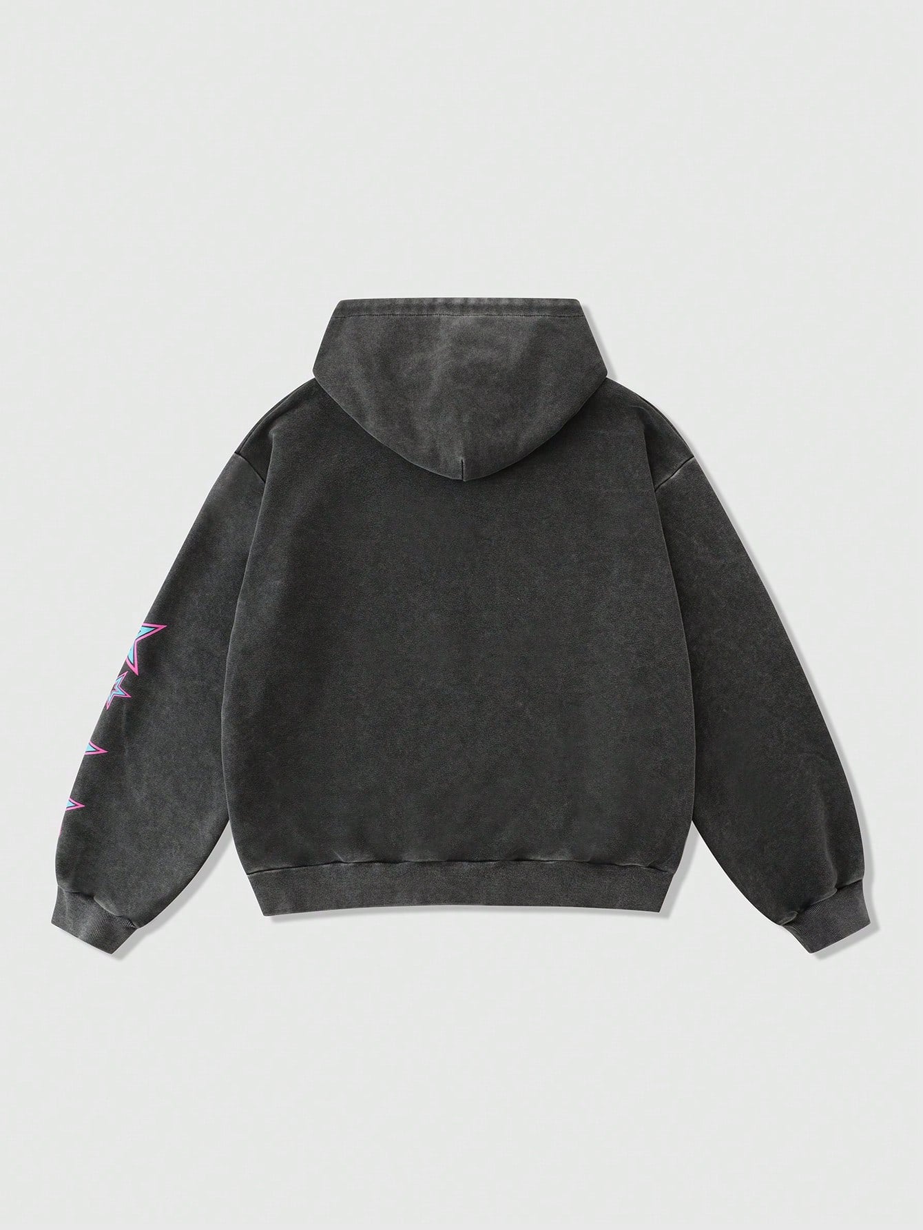 Men Vintage Distressed 77 Cropped Hoodie