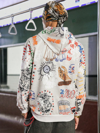 Streetrush Men's Printed Minimalist Hoodie