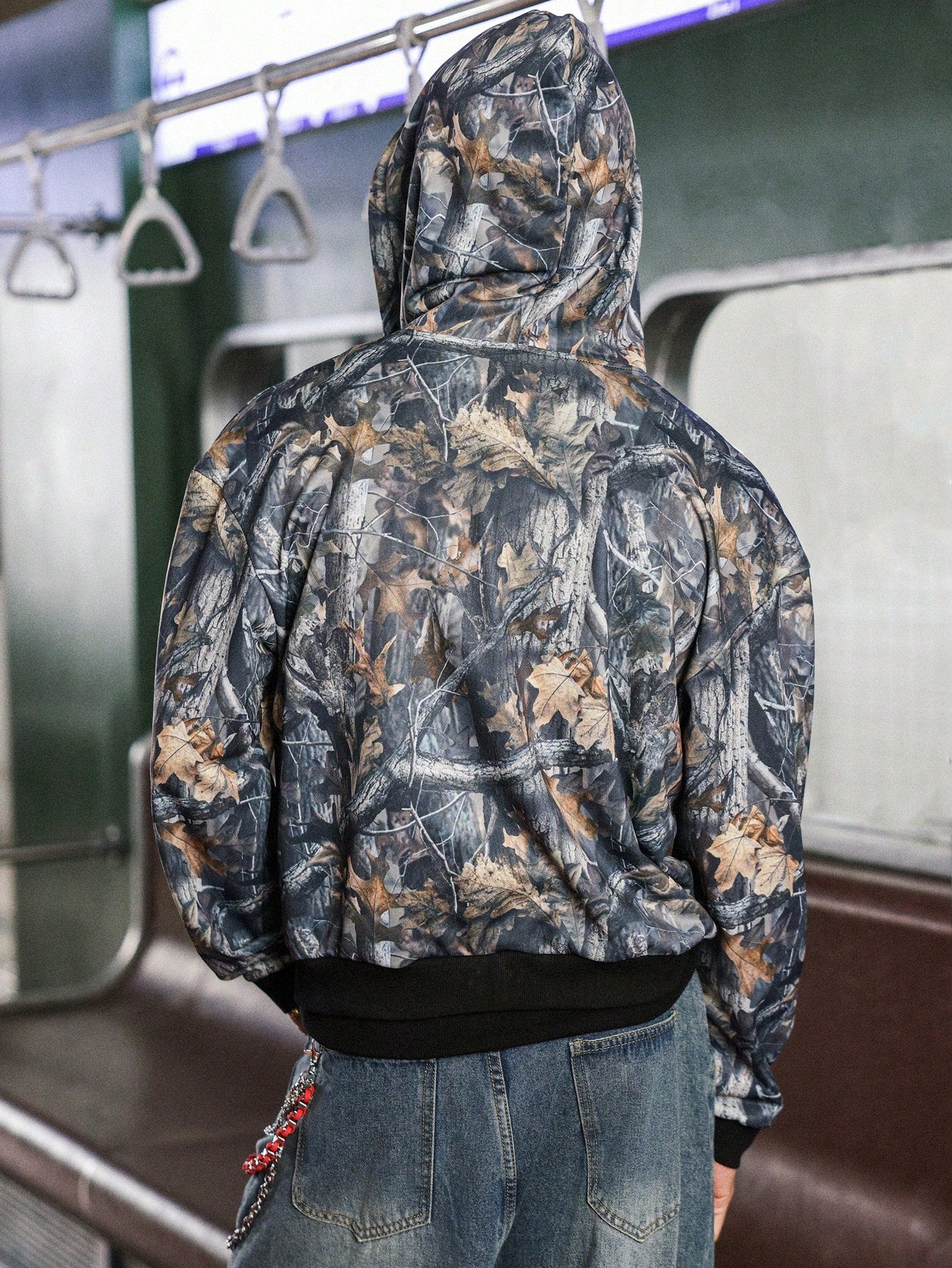 Men's Autumn Letter Print Zip Front Hoodie