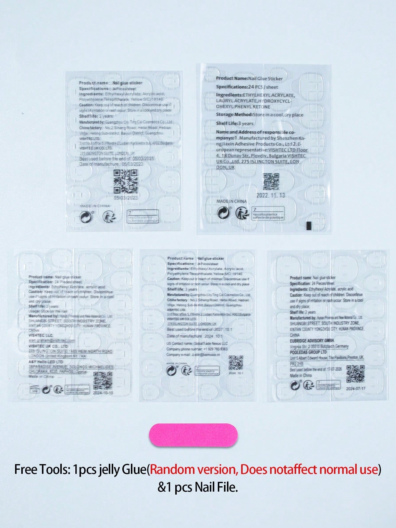 24pcs Almond Full Cover Solid Color False Nails