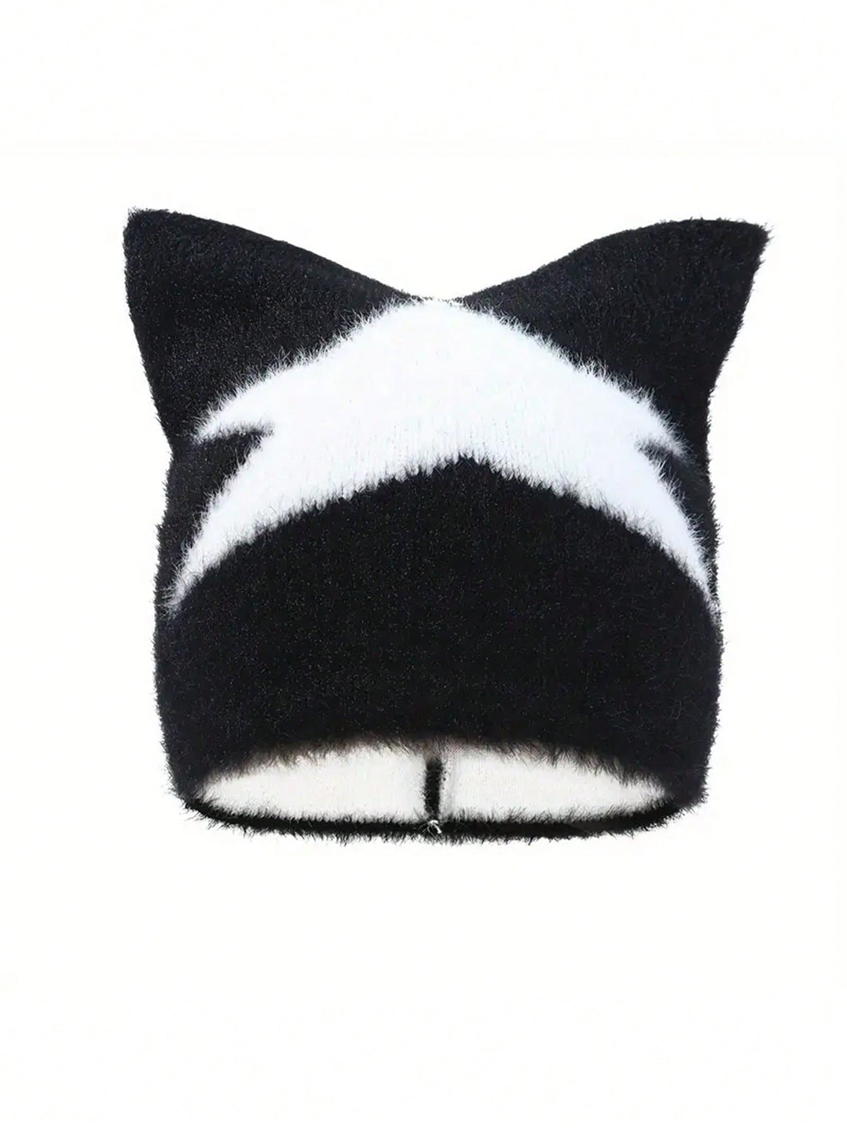 Cat Ear Pentagram Embroidery Fluffy Knitted Beanie