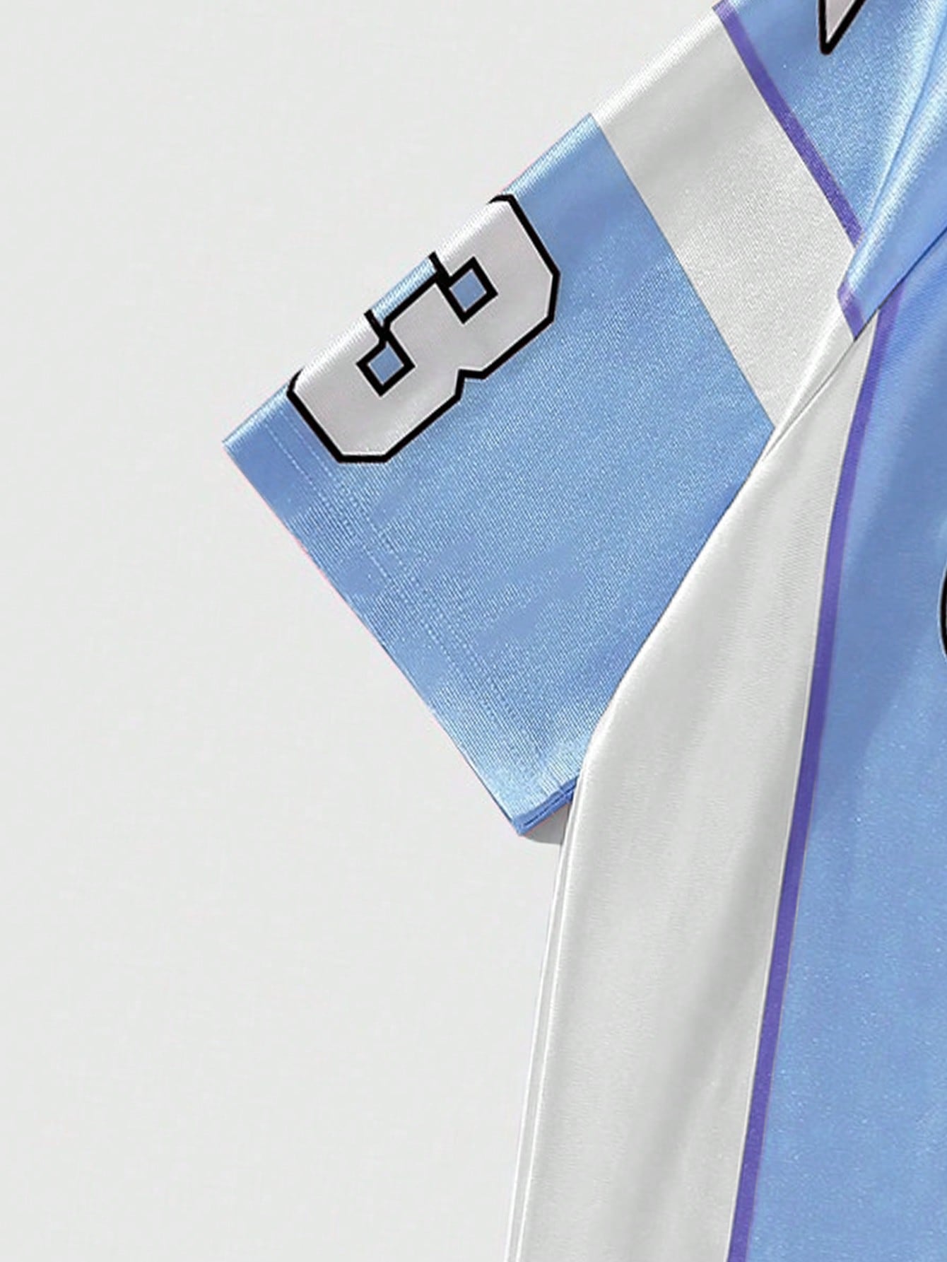 Men's Blue Raglan V-Neck Football Jersey