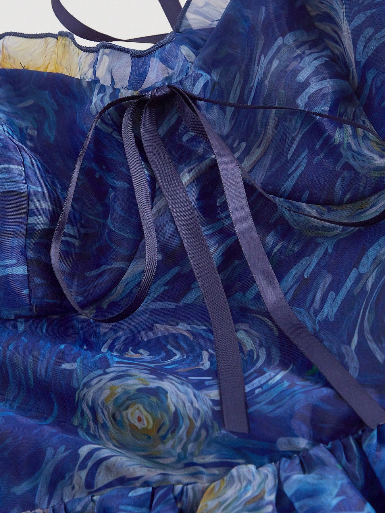 Van Gogh Starry Night Organza Mini Dress