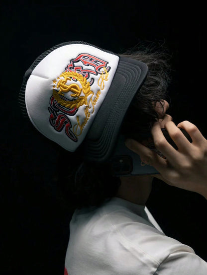 Badge Embroidery Mesh Trucker Snapback Baseball Cap