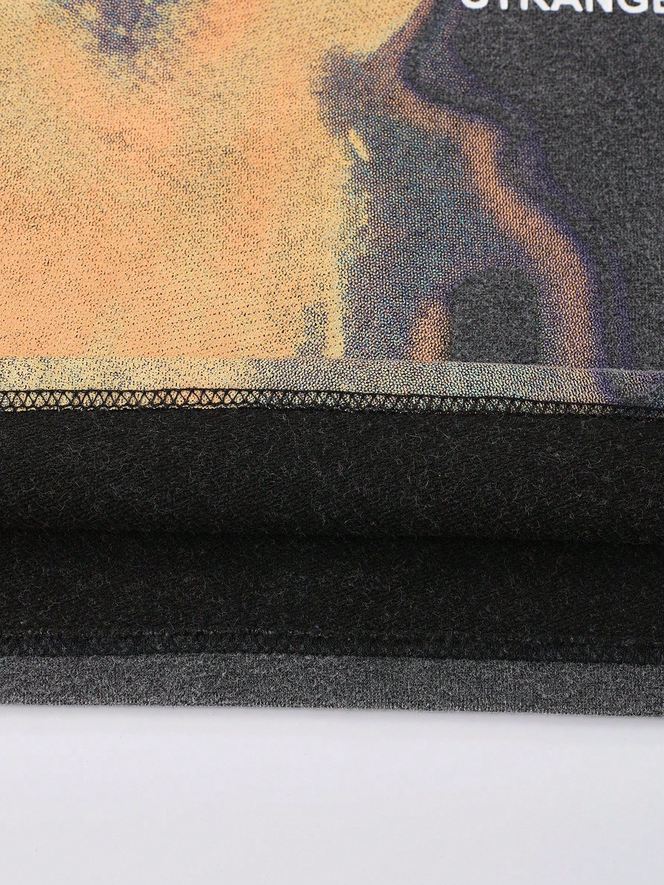 Men Vintage Washed Graphic Crop Tank Top