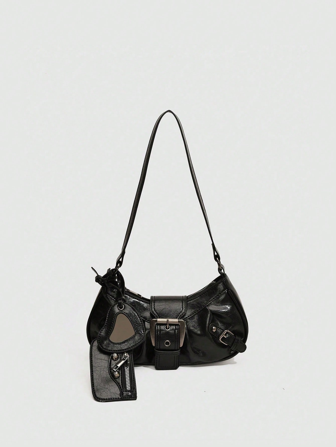 Y2K Gothic Rivet Decor Retro Square Shoulder Bag