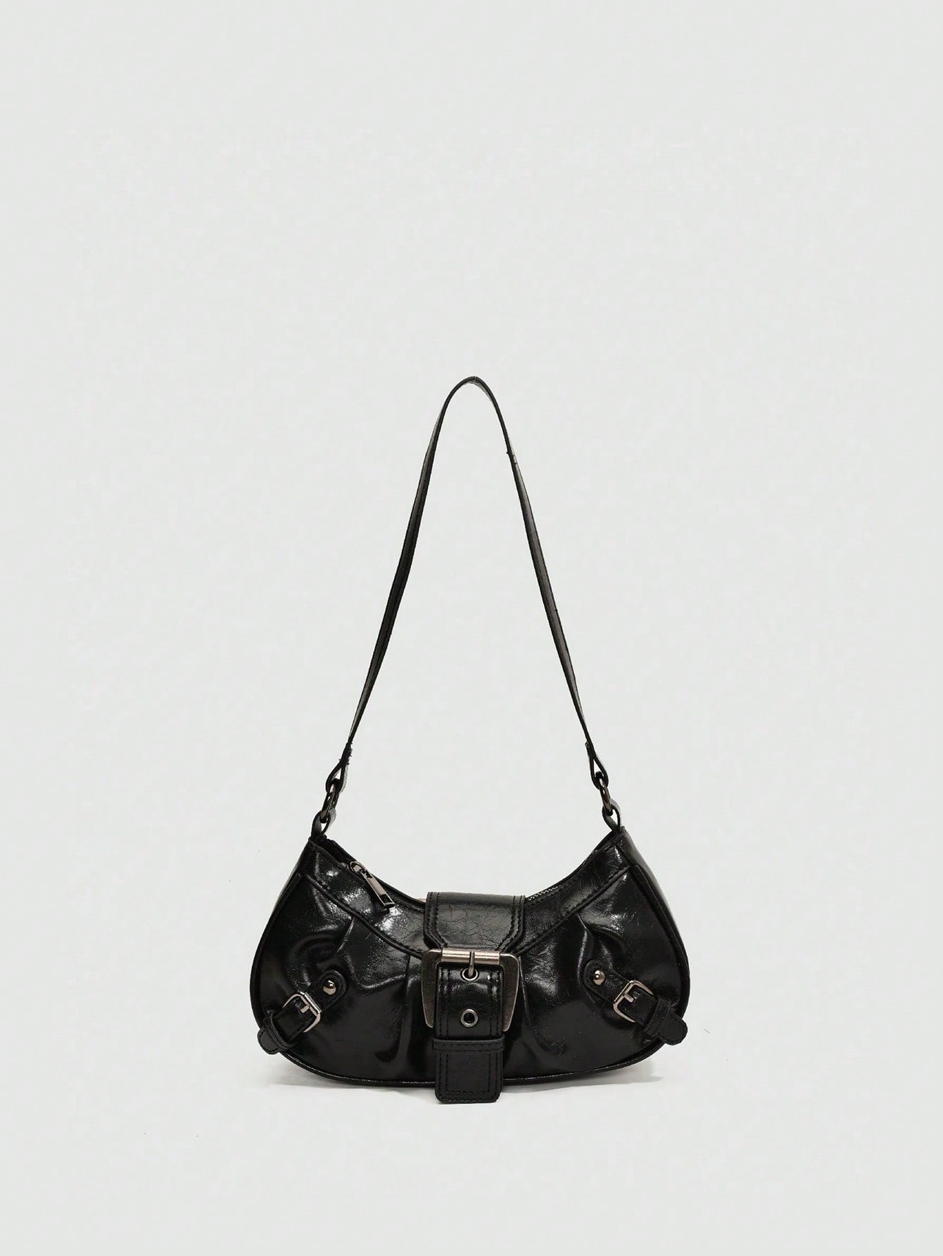 Y2K Gothic Rivet Decor Retro Square Shoulder Bag