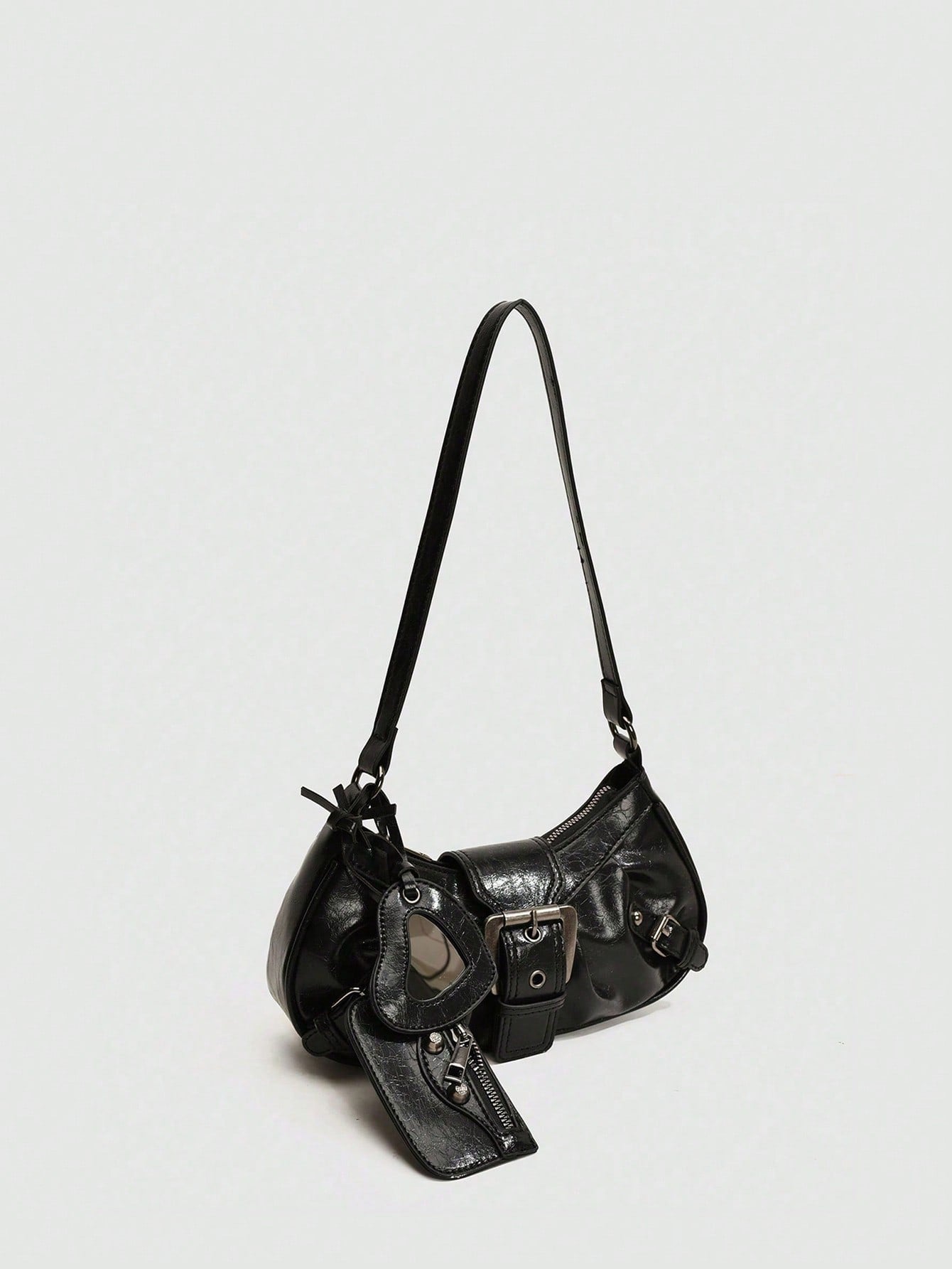 Y2K Gothic Rivet Decor Retro Square Shoulder Bag
