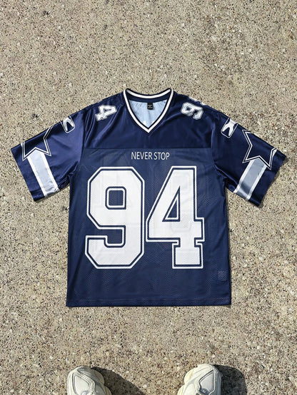 Men's Striped V-Neck Soccer Style Jersey