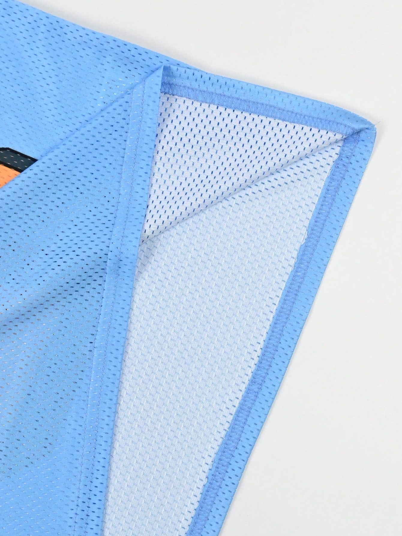 Multicolor Perforated Splicing Digital Print V-Neck Jersey