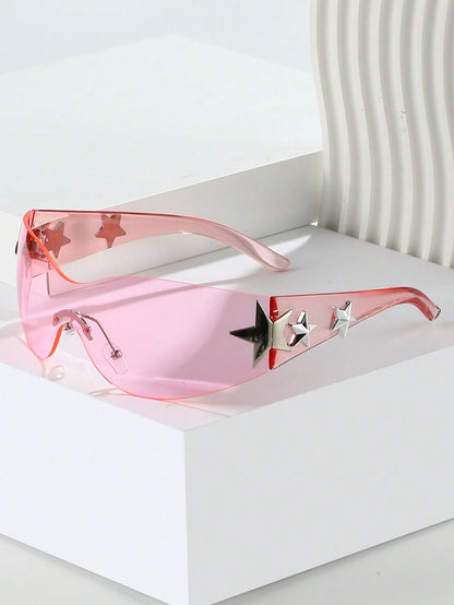 Rimless Fashion Glasses for Women Stylish Copper
