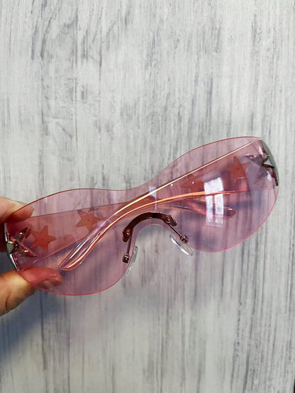 Rimless Fashion Glasses for Women Stylish Copper