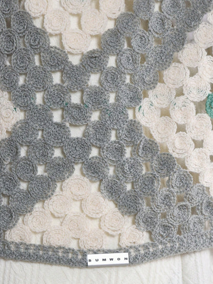 Luxury Crochet Knit Geometric Resort Shirt