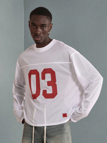 Unisex White Loose Fit Knitted Long Sleeve Jersey