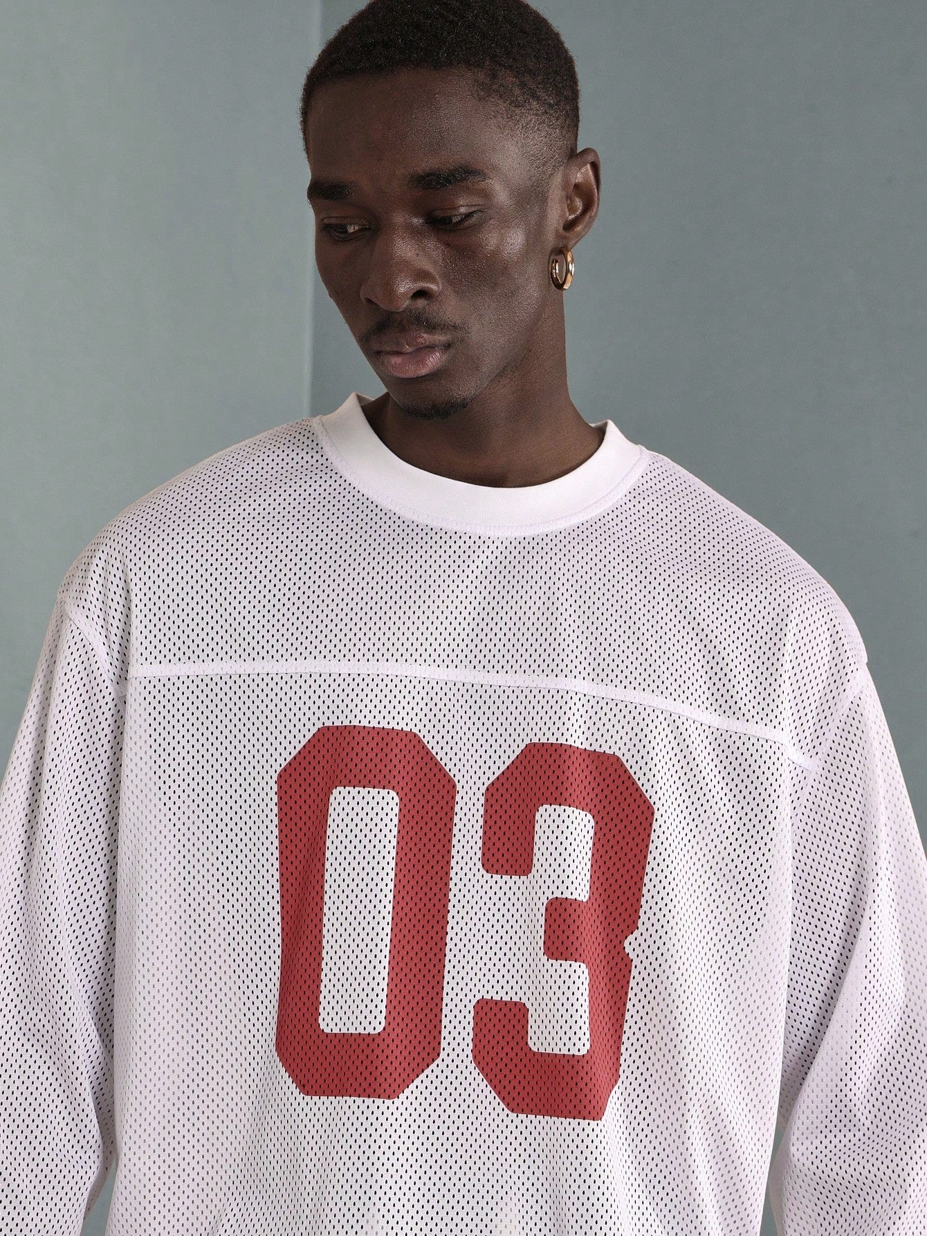 Unisex White Loose Fit Knitted Long Sleeve Jersey