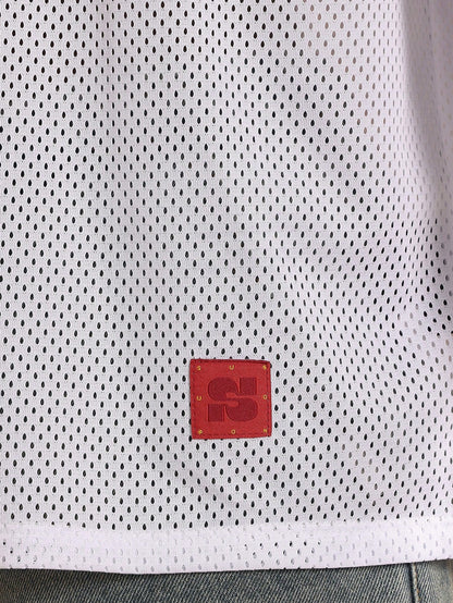 Unisex White Loose Fit Knitted Long Sleeve Jersey