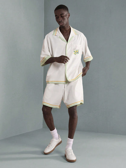 Men’s Sorrento Italian Lemon Print Shirt and Shorts Set