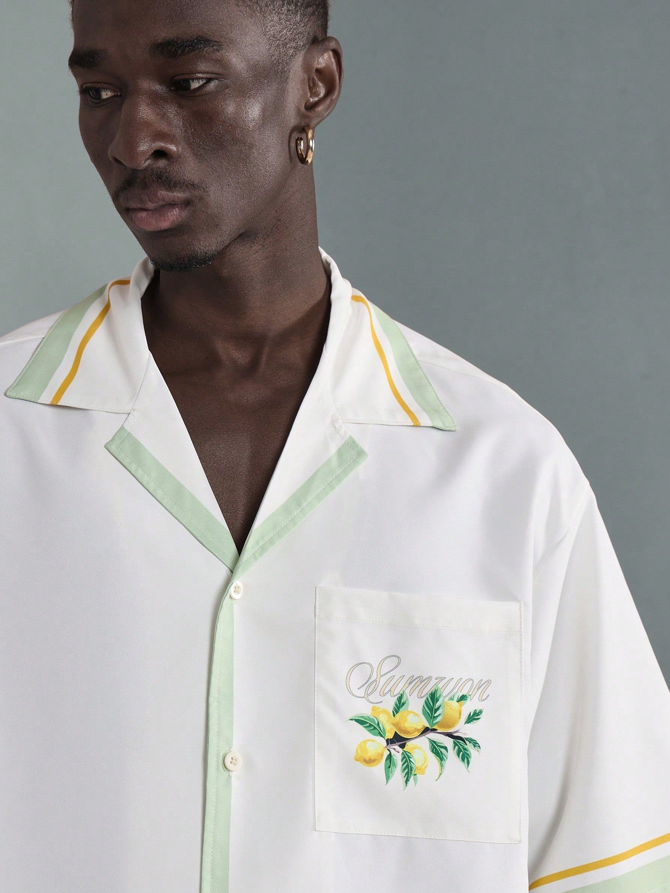 Men’s Sorrento Italian Lemon Print Shirt and Shorts Set