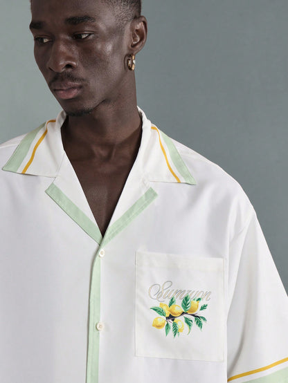 Men’s Sorrento Italian Lemon Print Shirt and Shorts Set