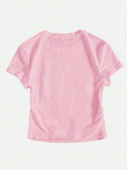Pink Cherry Y2K Cute Cropped T-Shirt