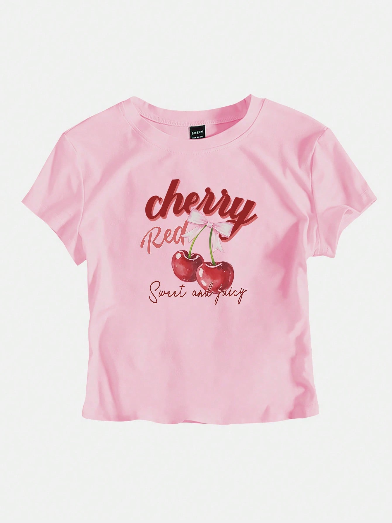 Pink Cherry Y2K Cute Cropped T-Shirt