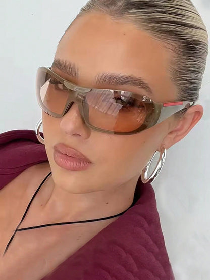 Y2K Futuristic Wraparound Millennium Fashion Glasses