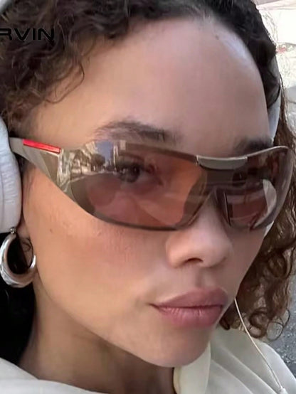 Y2K Futuristic Wraparound Millennium Fashion Glasses