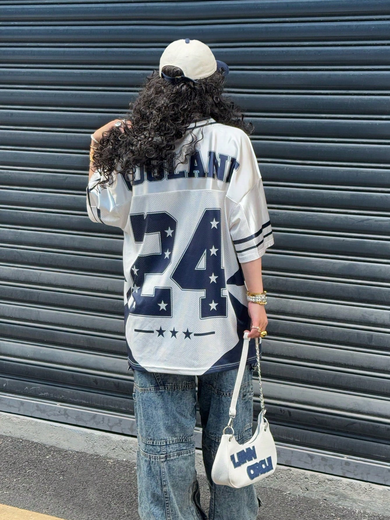 Women's Y2K Oversized Graphic Baseball Jersey