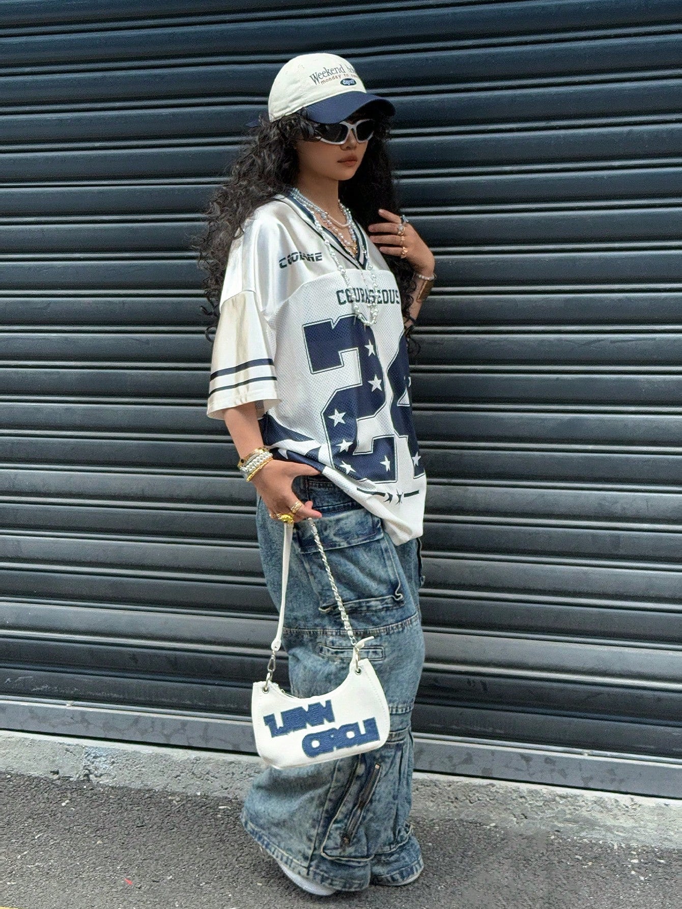 Women's Y2K Oversized Graphic Baseball Jersey
