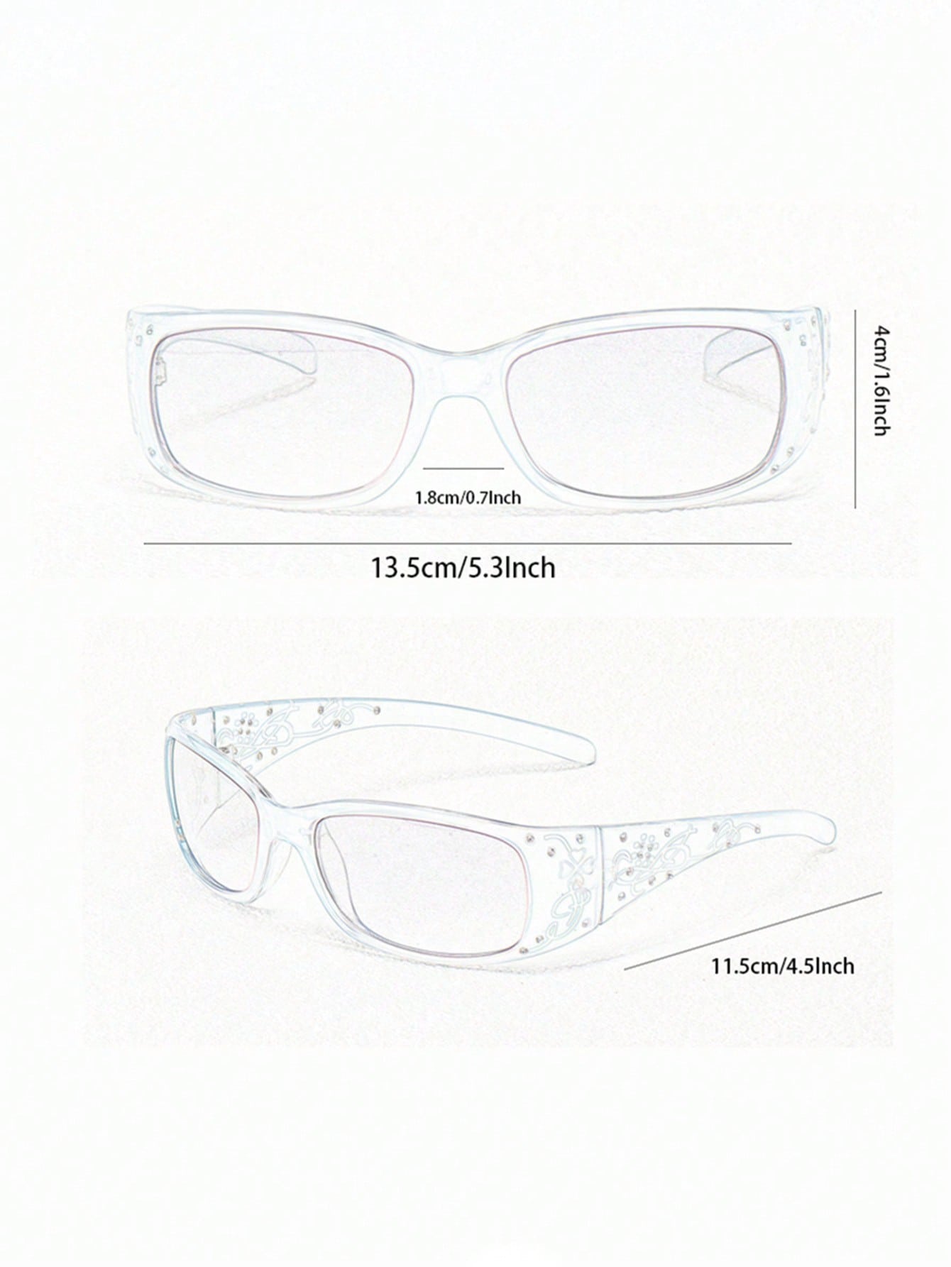 Vintage Rhinestone Square Frame Chic Street Glasses