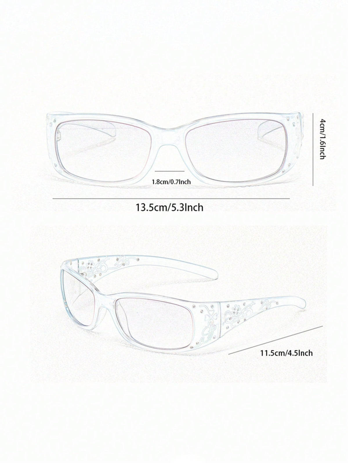 Vintage Rhinestone Square Frame Chic Street Glasses