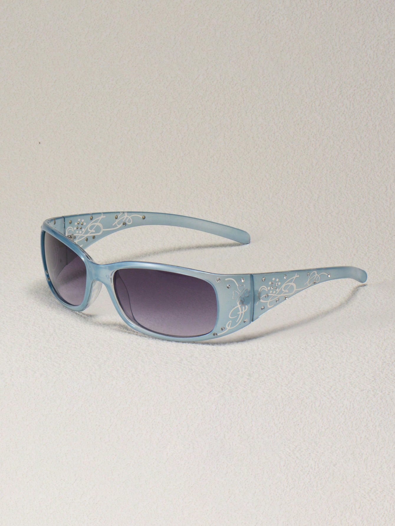 Vintage Rhinestone Square Frame Chic Street Glasses
