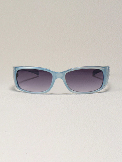 Vintage Rhinestone Square Frame Chic Street Glasses